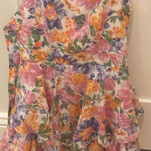 Floral Multicolor Ruffle Dress